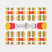 Weihnachtsburger-Santa-Claus Fleecedecke (Vorderseite (Horizontal))