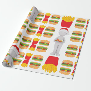 Weihnachtsburger-Santa-Claus Geschenkpapier