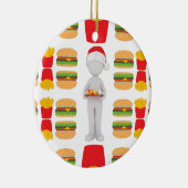 Weihnachtsburger-Santa-Claus Keramik Ornament (Rechts)