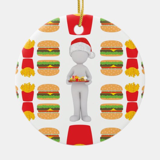 Weihnachtsburger-Santa-Claus Keramik Ornament (Vorne)