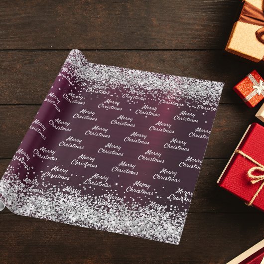 Weihnachtsburgund silber elegant geschenkpapier