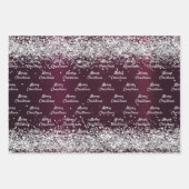 Weihnachtsburgund silber elegant geschenkpapier set (Vorderseite)