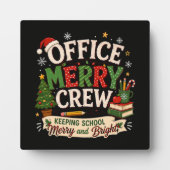 Weihnachtsbüro Fröhliche Crew Schule halten Fotoplatte (Vorderseite)