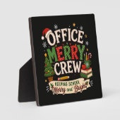 Weihnachtsbüro Fröhliche Crew Schule halten Fotoplatte (Vorderseite)