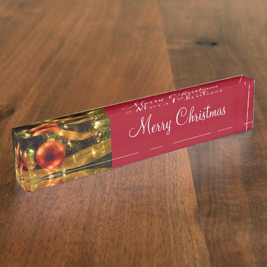 Weihnachtsbüro Namensplakette (Seite)