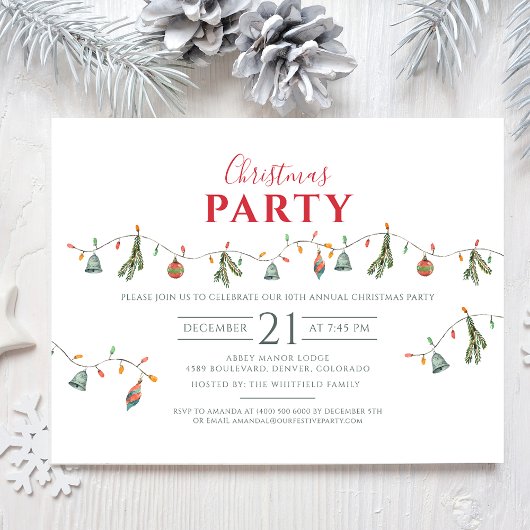 Weihnachtsbüro-Party Einladungspostkarte