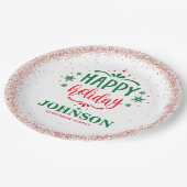 Weihnachtsbüro-Party Pappteller (Schrägansicht)