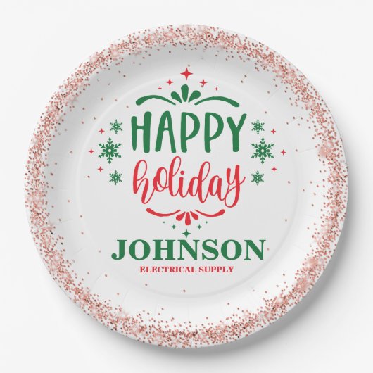 Weihnachtsbüro-Party Pappteller (Vorderseite)