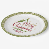 Weihnachtsbüro-Party Pappteller (Schrägansicht)