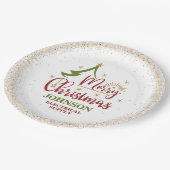 Weihnachtsbüro-Party Pappteller (Schrägansicht)