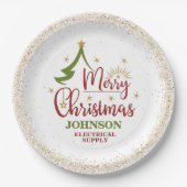 Weihnachtsbüro-Party Pappteller (Vorderseite)