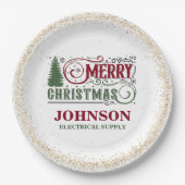 Weihnachtsbüro-Party Pappteller (Vorderseite)