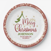 Weihnachtsbüro-Party Pappteller (Vorderseite)