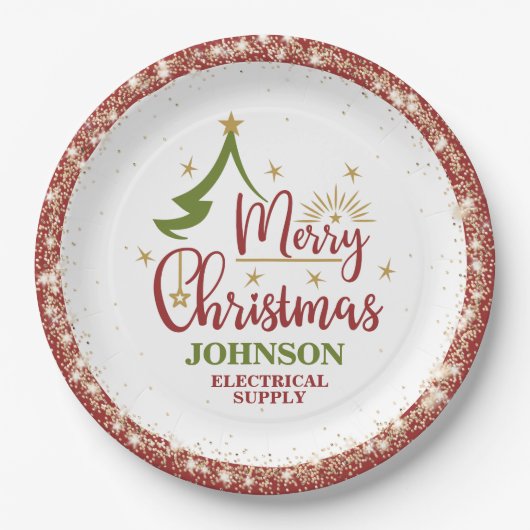 Weihnachtsbüro-Party Pappteller (Vorderseite)