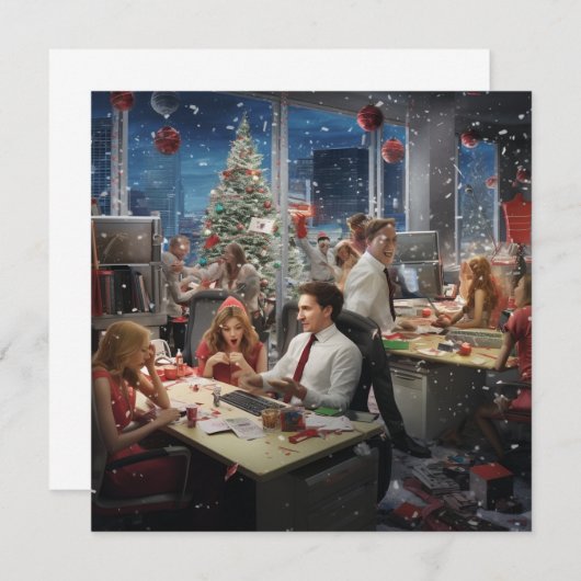 Weihnachtsbüro Party Save The Date (Vorne/Hinten)