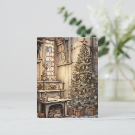 Weihnachtsbüro Postkarte (Stehend Vorderseite)