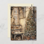 Weihnachtsbüro Postkarte (Vorne/Hinten)