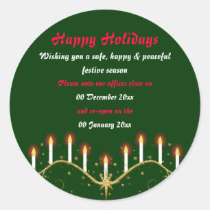 Weihnachtsbüros geschlossen runder aufkleber