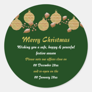 Weihnachtsbürovoraussetzungen geschlossen zu vom runder aufkleber