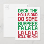 Weihnachtsburpees Feiertagspostkarte (Vorne/Hinten)