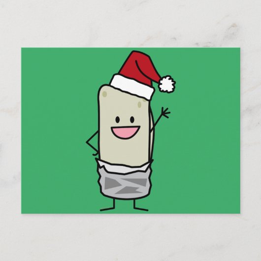 Weihnachtsburrito-wellenartig bewegender feiertagspostkarte (Vorderseite)