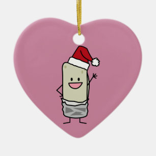 Weihnachtsburrito-wellenartig bewegender keramikornament