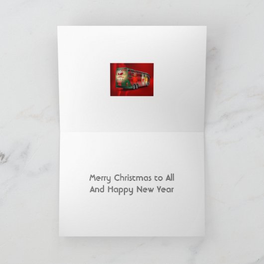 Weihnachtsbus Feiertagskarte (Innenseite)