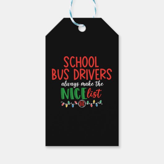 Weihnachtsbusfahrer, Schulbus Geschenkanhänger (Vorderseite)