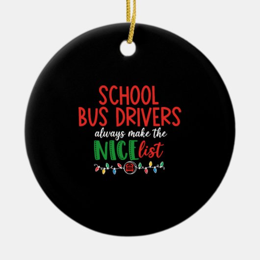 Weihnachtsbusfahrer, Schulbus Keramik Ornament (Vorne)