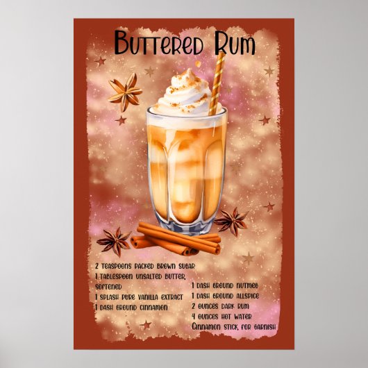 Weihnachtsbutter Rum Rezept Weihnachten Poster (Vorne)