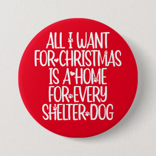 Weihnachtsbutton für Shelter-Hunde Button