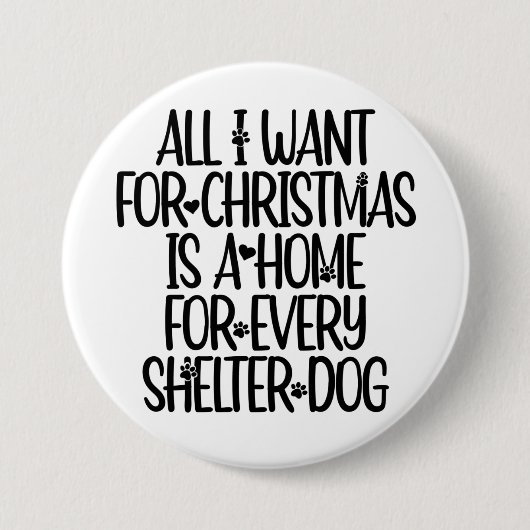 Weihnachtsbutton für Shelter-Hunde Button (Vorderseite)