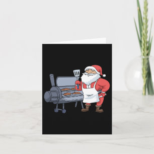 Weihnachtsbyrbecue Santa Claus Grill Smoker Steak Karte