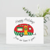 Weihnachtscamp-Trailer - individuelle Grußkarte (Stehend Vorderseite)