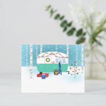 Weihnachtscamper-Karte des Weihnachtsmanns