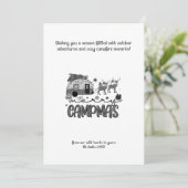 Weihnachtscamper Rentier Outdoor Black Feiertagskarte (Stehend Vorderseite)