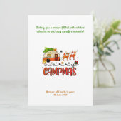 Weihnachtscamper Rentiere Außenbereich Feiertagskarte (Stehend Vorderseite)