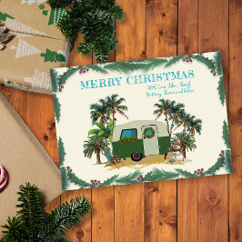 Weihnachtscamper Tropical Palm Trees Einladung