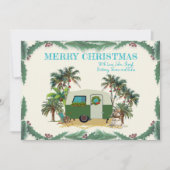 Weihnachtscamper Tropical Palm Trees Einladung (Vorderseite)