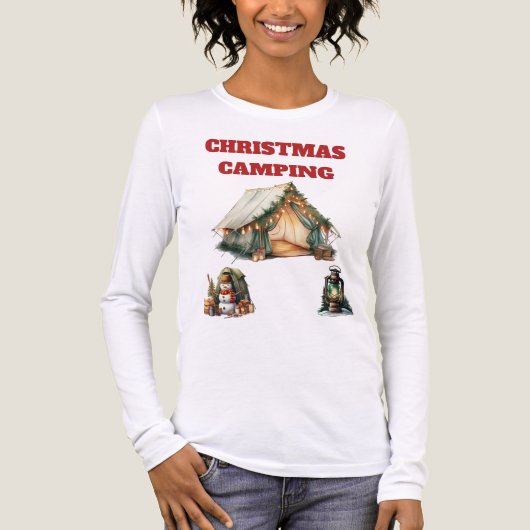 WeihnachtsCamping Tri-Blend Langschläfer T-Shirt - Tri-Blend Shirt (Vorderseite)