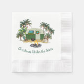 Weihnachtscamping unter den Sternen Serviette (Vorderseite)