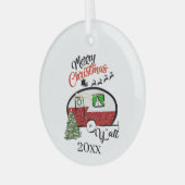 Weihnachtscampingkunst Ornament Aus Glas (Vorderseite links)