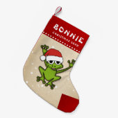 WeihnachtsCartoon-Frosch Kleiner Weihnachtsstrumpf (Vorderansicht (hängend))
