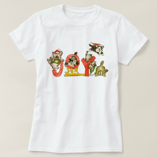 WeihnachtsCartoon-Kätzchen-Katzen FREUDE Shirt (Design vorne)