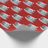 WeihnachtsCartoon mit einem niedlichen Elefanten Geschenkpapier (Ecke)