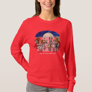 WeihnachtsCartoon-Mond-Hundeheulen-T-Shirt T-Shirt