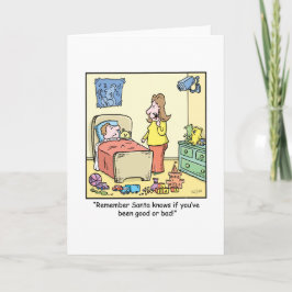 WeihnachtsCartoon-Sankt Aufpassen Feiertagskarte