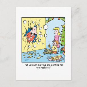 WeihnachtsCartoon über Spielwaren! Feiertagspostkarte