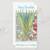 Weihnachtschanukka-Gruß-Karte Feiertagskarte (Vorne/Hinten)