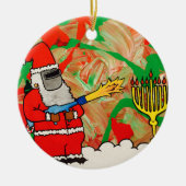 Weihnachtschanukka-Verzierung Keramikornament (Vorne)